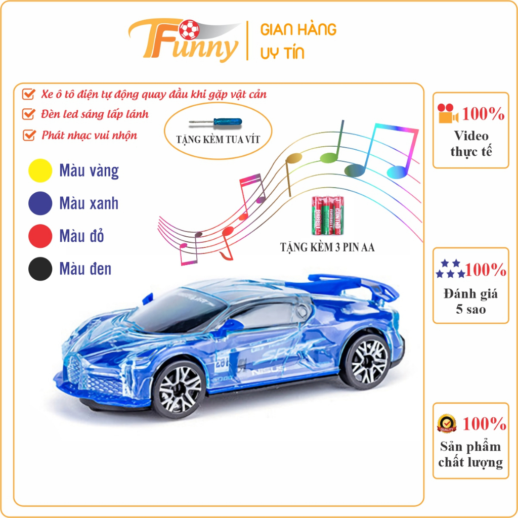 Đồ Chơi Ô Tô Phát Nhạc Phát Sáng Cho Bé, T Funny, Nhựa ABS Siêu Bên, Âm Thanh Vui Nhộn