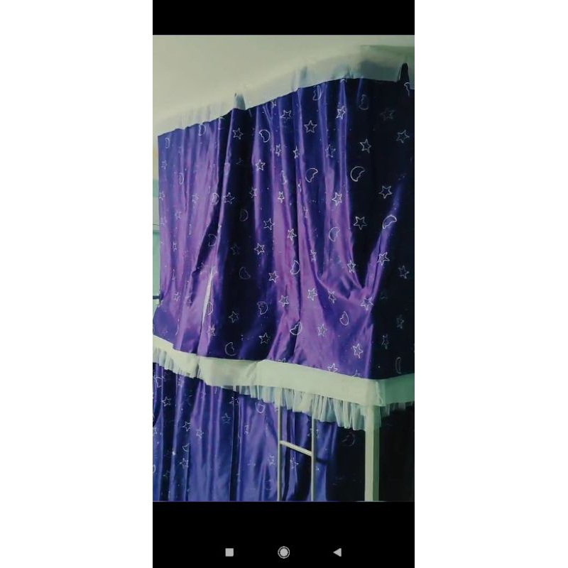 Combo Rèm trượt giường tầng kí túc xá cho cả 2 tầng, che 3 mặt cản sáng 95%