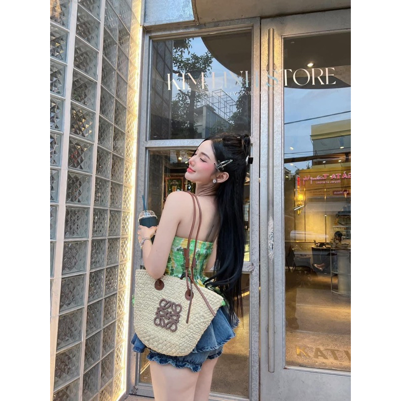 Áo Ống Quây Bí Cúp Ngực Hoạ Tiết Hoa Rực Rỡ Mùa Hè Sôi Động QCCC