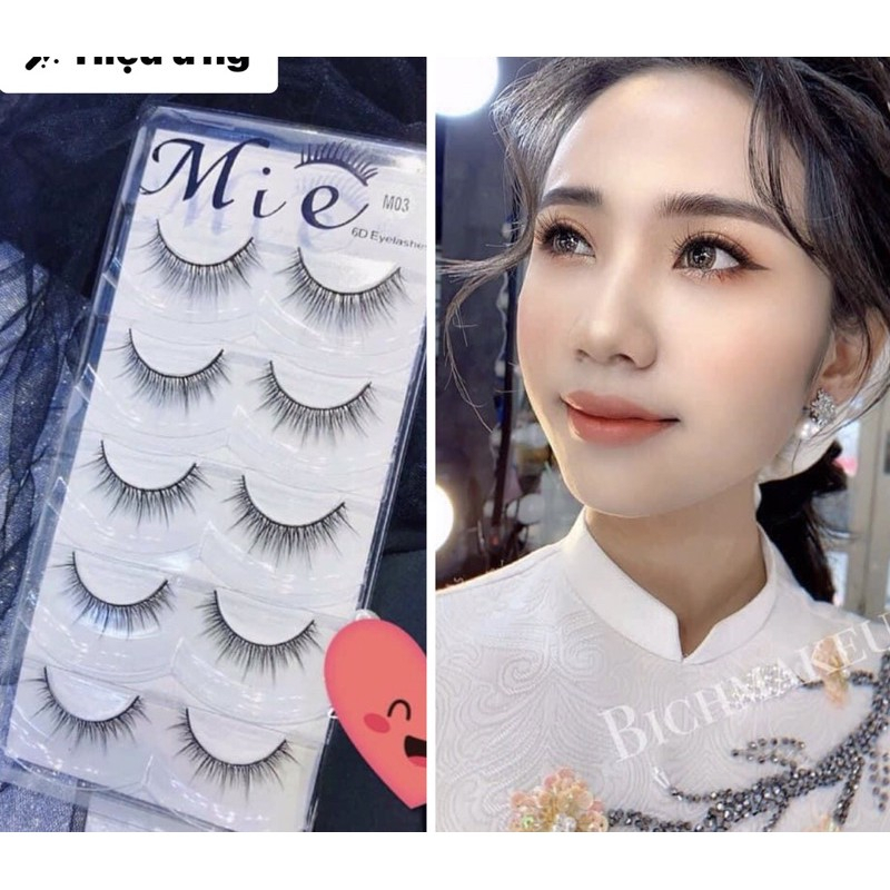 Mi giả tự nhiên Mie 5 cặp siêu tự nhiên mi 6D