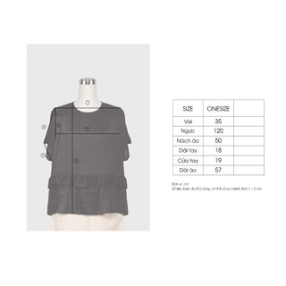 Áo Babydoll Poly Oversize E.studio Phối Bèo (*màu đen)