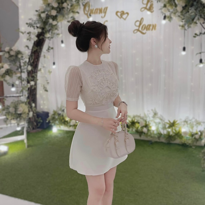 (Mẫu mới) đầm hoa nổi siêu hot