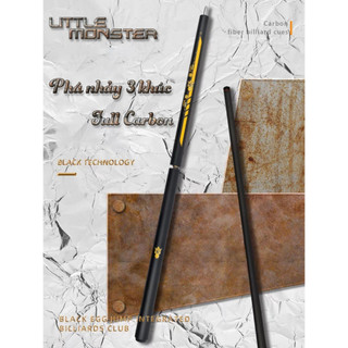 Cơ bida phá nhảy 3 khúc full carbon the crack dòng black ngọn 13 mm - new 2023