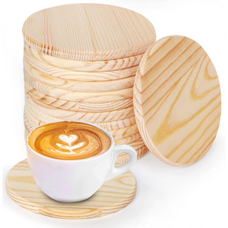 Miếng Lót ly gỗ, lót cốc, lót đế chậu sen cảnh nhiều kích thước bằng gỗ thông (1 cái)