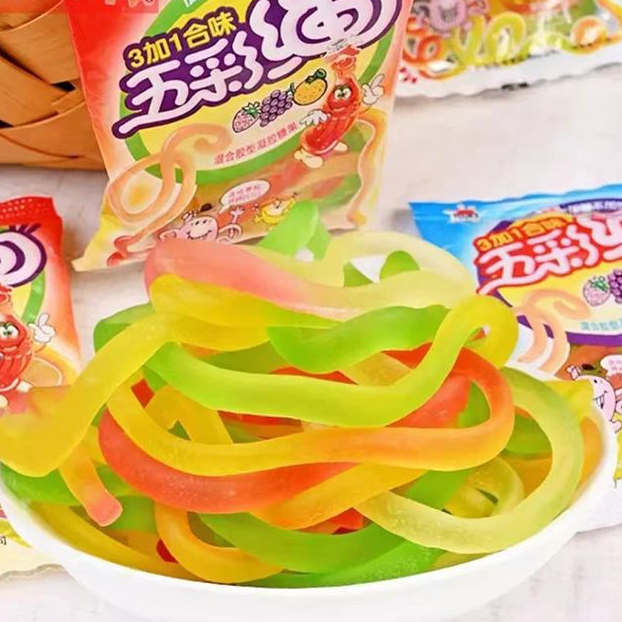 Kẹo dẻo sợi cầu vồng trái cây dành cho trẻ em