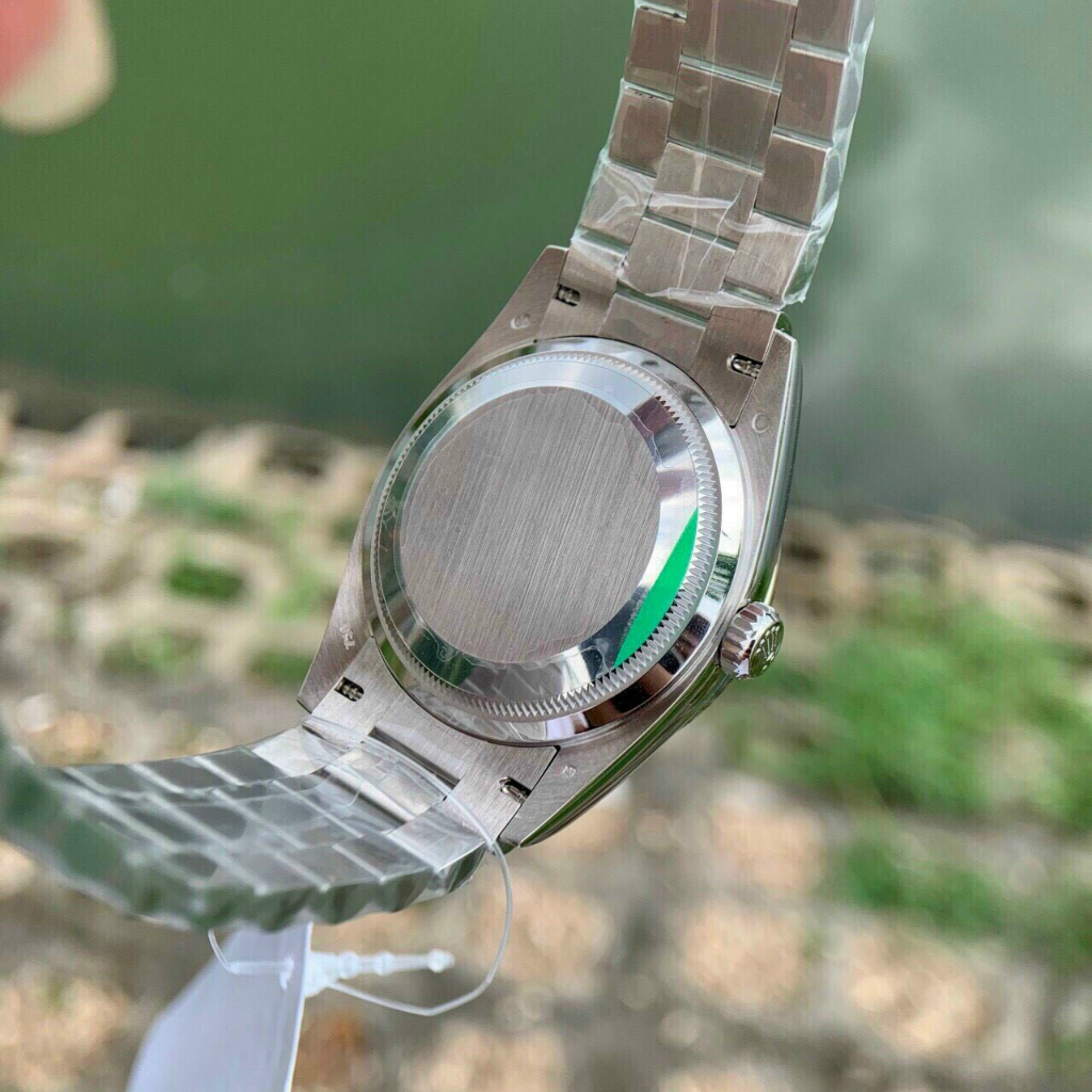 Đồng hồ Nam Rl 3kim day date mặt trắng vỏ trắng số đá máy thuy sĩ EW dòng Automatic size 41mm dây kim loại