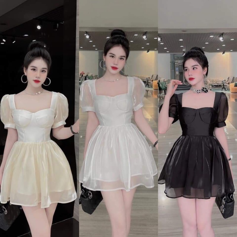🌈 BIGSIZE ĐẦM CÚP XOÈ PHỐI CỔ VUÔNG🌈