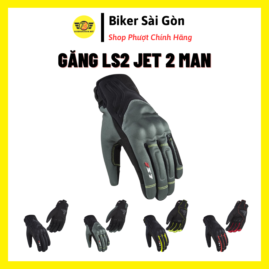 Găng Tay Bảo Hộ Chính Hãng LS2 JET II MAN Dài Ngón (Chống Thấm, Kháng Nước) - BikerSaiGon