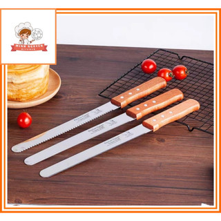 Dao cắt bánh mì cán gỗ nâu