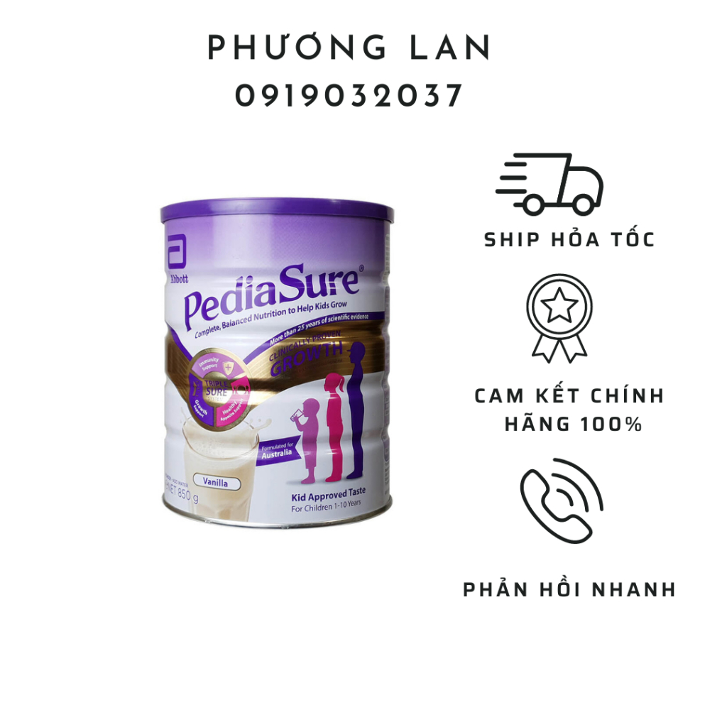 SỮA PEDIASURE ÚC NẮP TÍM 850GRAM