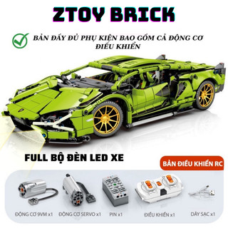 Đồ Chơi Lắp Ráp Kiểu Lê Gô Mô Hình Điều Khiển Từ Xa Phiên Bản Full Phụ Kiện RC Technic Siêu Xe Lamborghini Sian SY8600