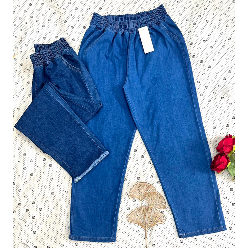 Sét 2 quần jean dài lưng thun co giãn từ 45 kí tới 65 ki