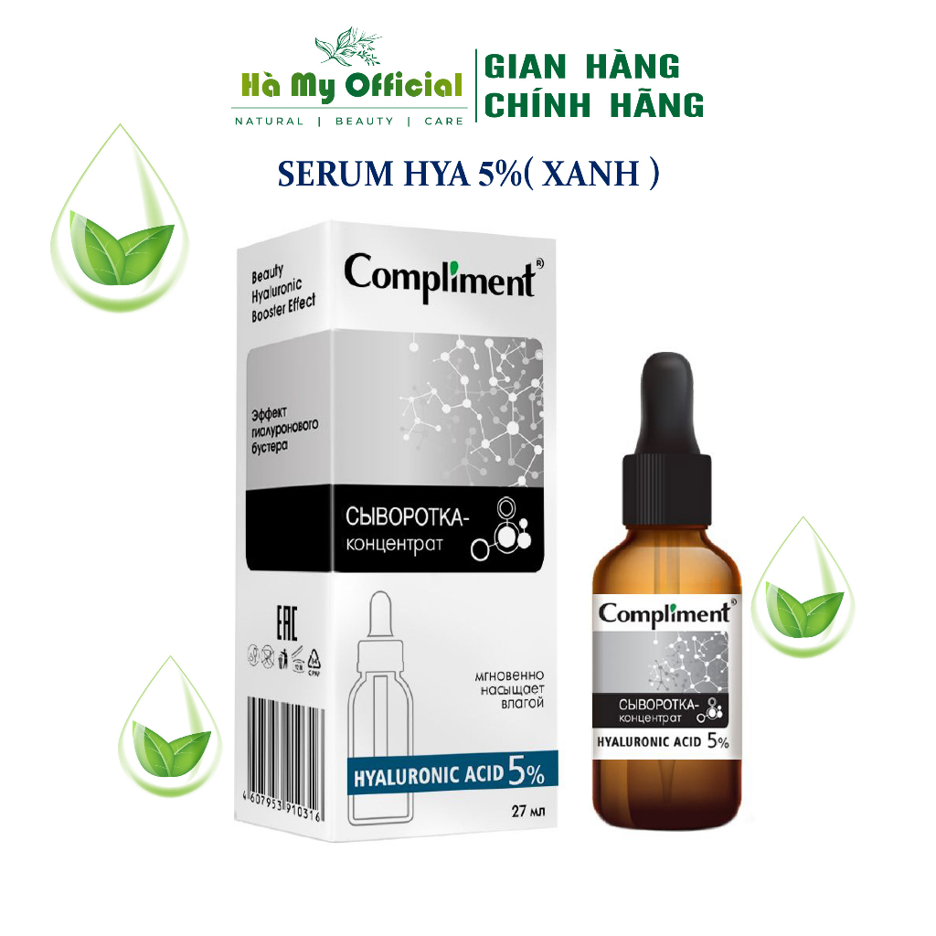 Serum Compliment dưỡng trắng cấp ẩm làm sạch sâu săn bóng da Vitamin C 20% HA 5% Salycilic Acid 2% BHA AHA PHA 27ml