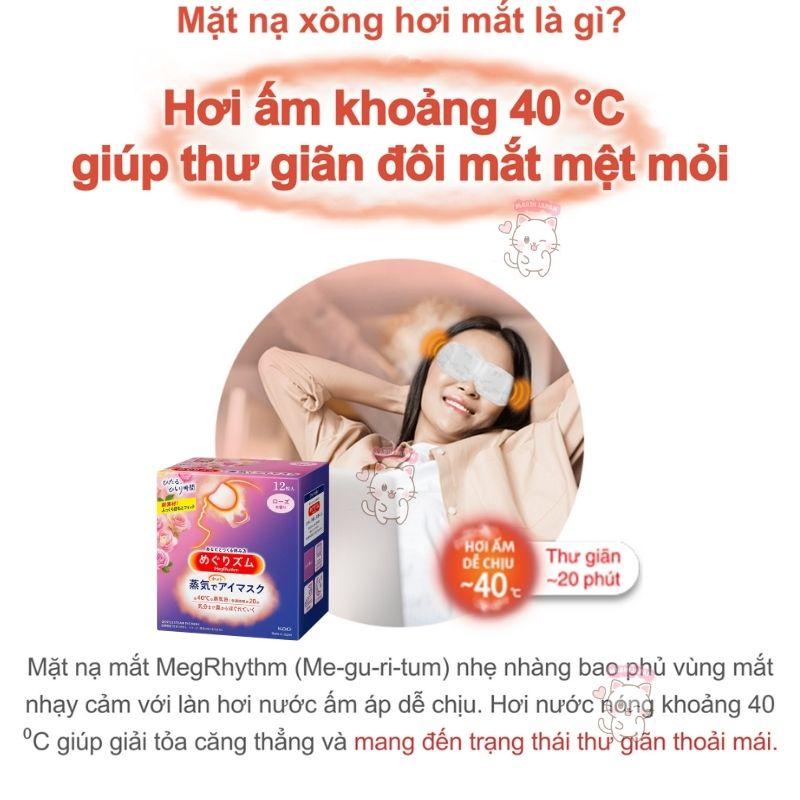 Mặt Nạ Xông Hơi Giúp Nóng Giúp Thư Giãn Mắt Kao Nhật Bản Lẻ 1 Miếng