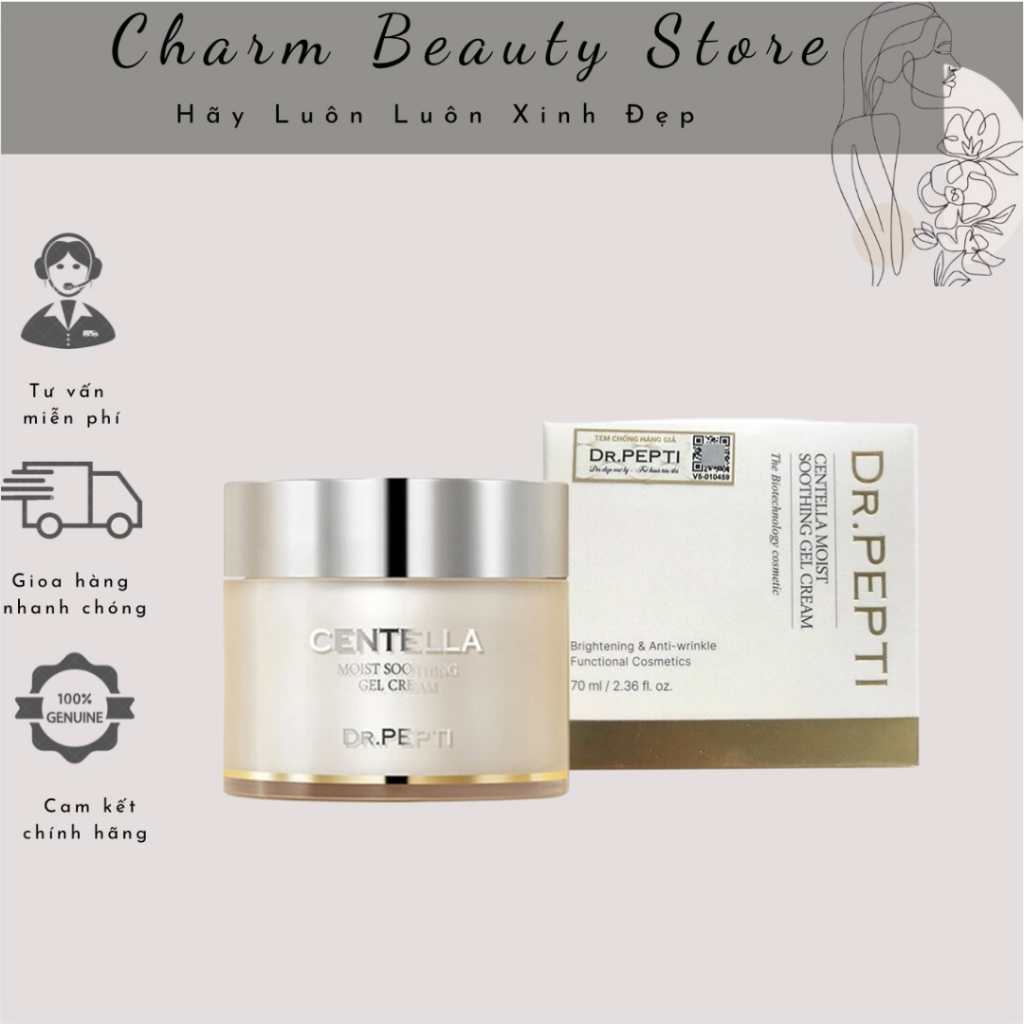 Kem Dưỡng Dr.Pepti Centella Moist Soothing Gel Cream Rau Má Cấp Ẩm Làm Dịu Da 70ml