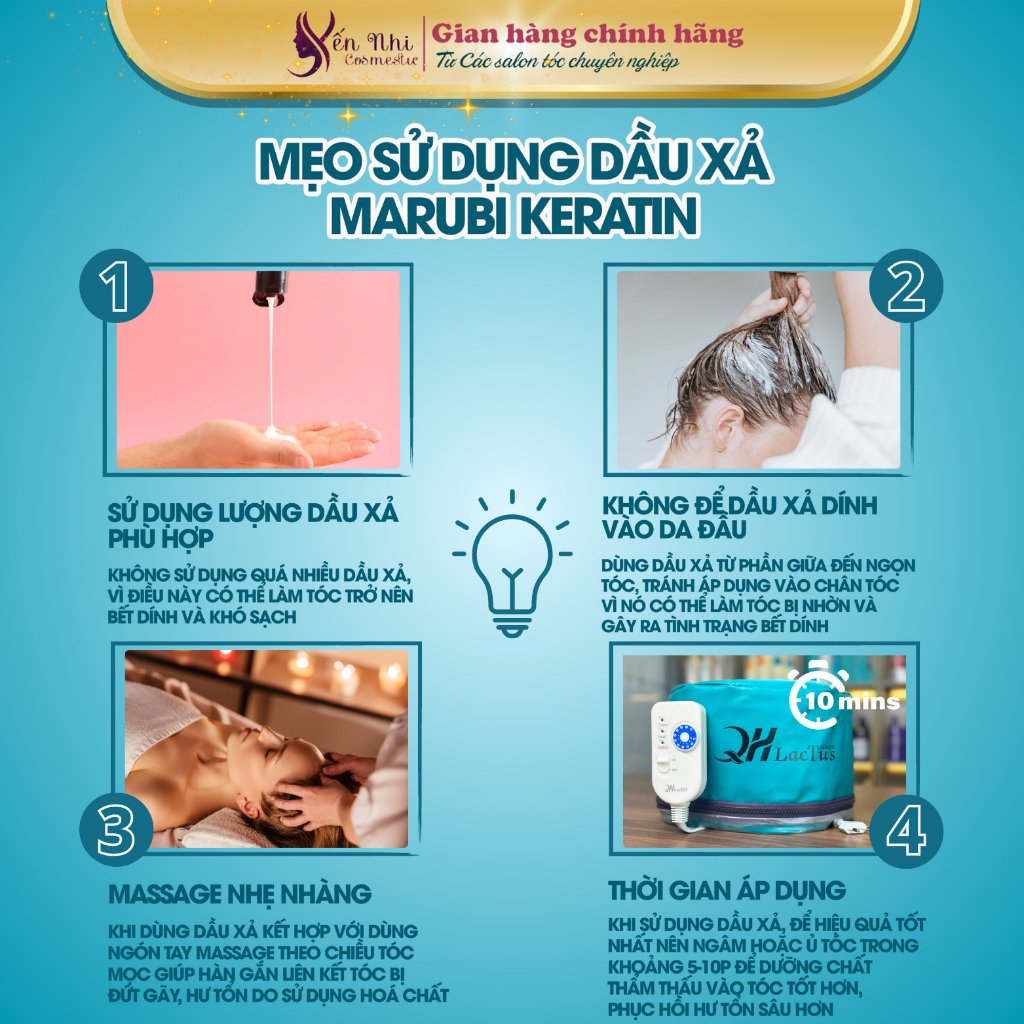Dầu xả Marubi keratin phục hồi hư tổn, chống xơ rối tóc giảm chẻ ngọn 750ml