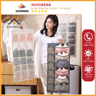 TÚI TREO ĐỒ LÓT, tất 2 mặt 30 ngăn đựng hàng xuất nhật (được chọn màu)