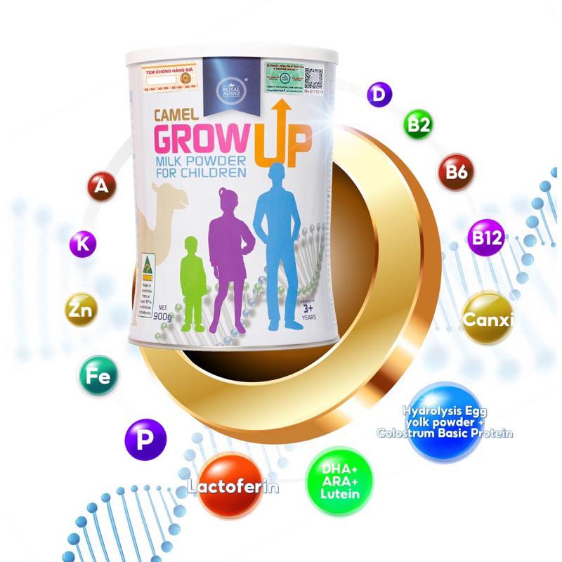 [Sẵn] Sữa Tăng Chiều Cao Cho Bé ROYAL AUSNZ Camel Grow Up Milk Powder Cho Trẻ Từ 3 Tuổi hộp 900g