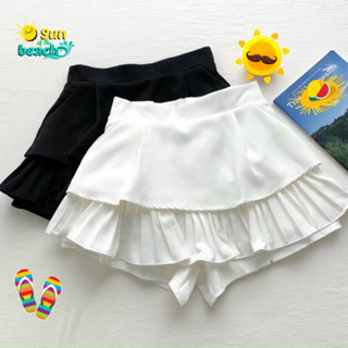 Chân Váy Xếp Ly 2 Tầng CHẤT VẢI DÀY DẶN có túi bên hông, Chân váy ngắn xếp ly 2 tầng có cả quần trong