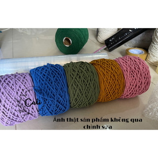 Cuộn 500gr Dây dệt 3mm, dây macrame dệt tim 3mm đan macrame, mành macrame, túi handmade, [ Ảnh thật và video]