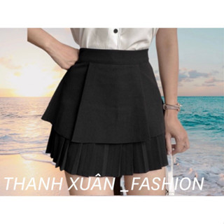 Chân Váy 2 tầng dập ly nhỏ có quần lót bên trong