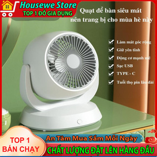 Quạt tích điện mini để bàn fan f3 - quạt sạc tích điện để bàn không tiếng ồn
