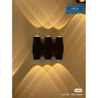 Đèn vách hắt tường dạ tường gắn treo tường trang trí trong nhà ngoài trời hành lang cầu thang 2-4-6-8 bóng led minh anh