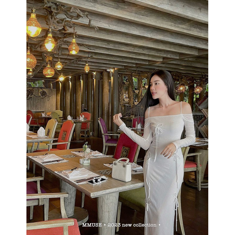 Body trễ vai hoa nơ