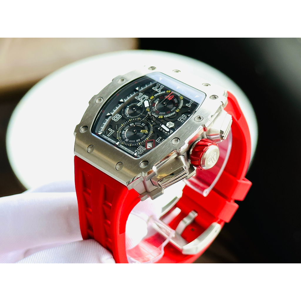 Đồng hồ nam dây cao su Tsar Bomba Luxury USA Chronograph Red Tone