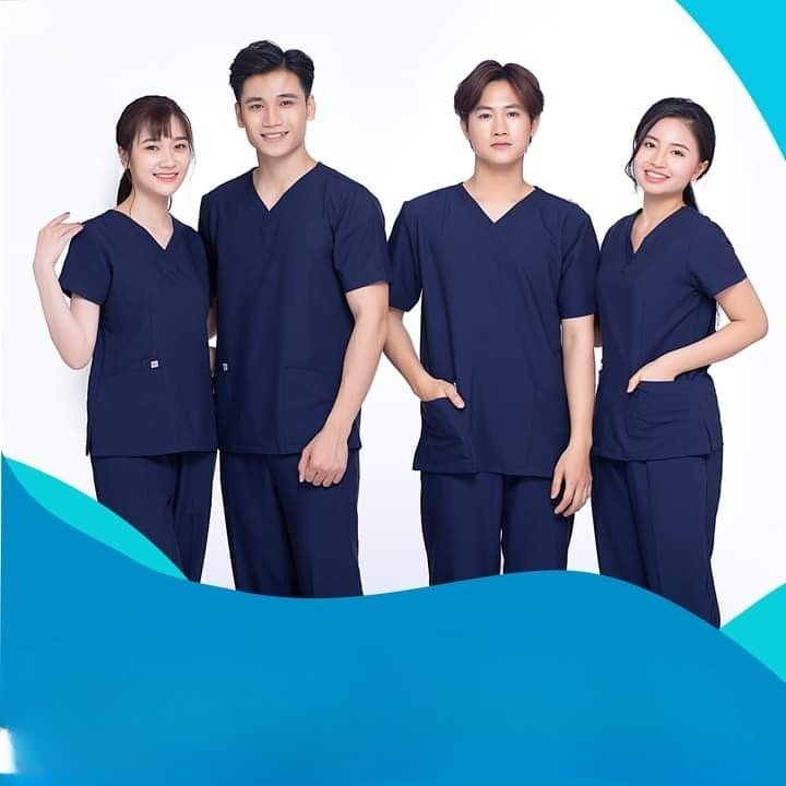 Bộ Scrubs Cao Cấp, Bộ Cổ Tim Bác Sĩ, Bộ Spa Thẩm Mỹ Chất Vải Cotton Lạnh Hàn Quốc, Hỗ trợ In Thêu Từ 1 Bộ
