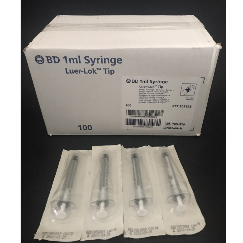 Lẻ 1 cây bơm tiêm BD 1ml Luer-Lock Tip có khóa lắp kim BAP meso 34G hàng nhập khẩu