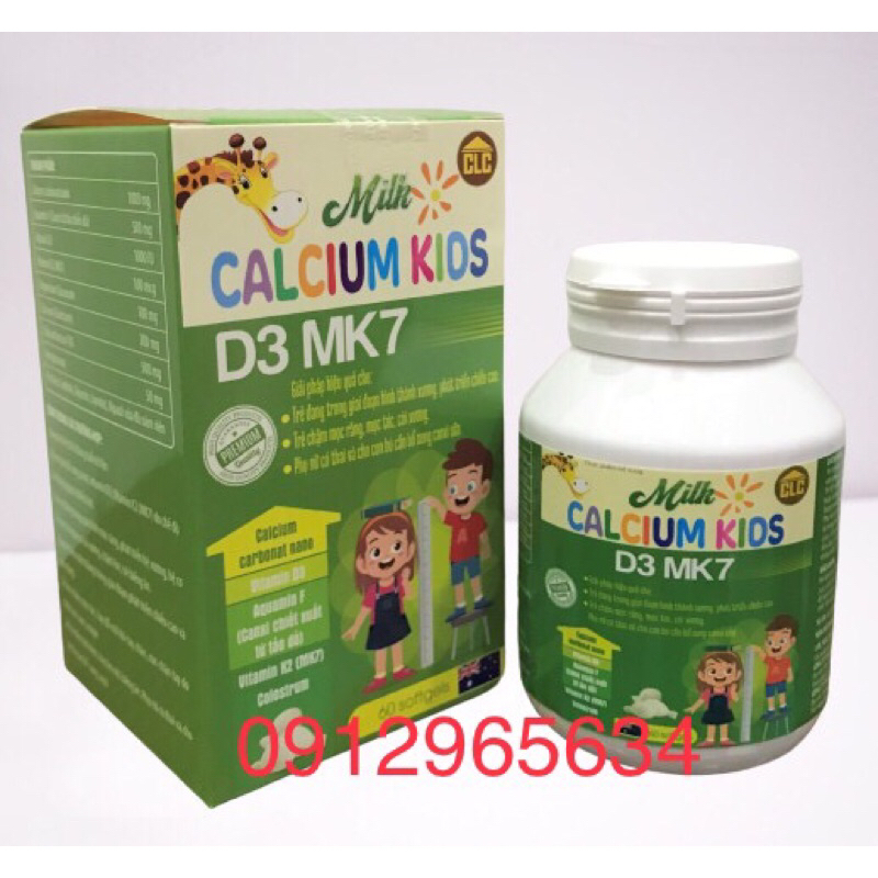 60 Viên kẹo nhai Canxi Milk Calcium Kids D3 MK7 giúp phát triển chiều cao