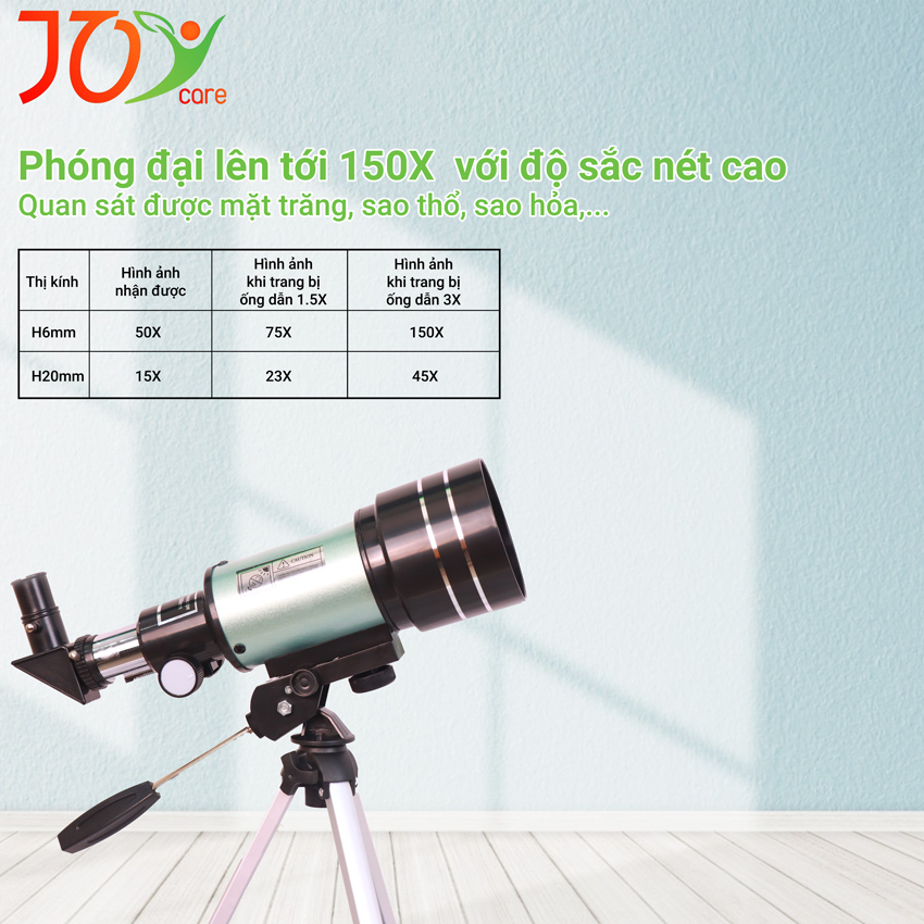 Kính thiên văn trẻ em F30070M, thu phóng 150 lần Joycare, quan sát được mặt trăng với độ sắc nét cao | BigBuy360 - bigbuy360.vn