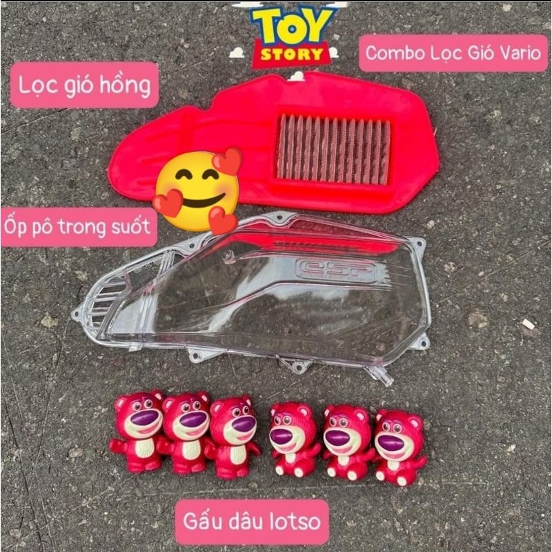Combo Lọc Gió Gấu Dâu Cute Gắn Vario,Ab,Vision