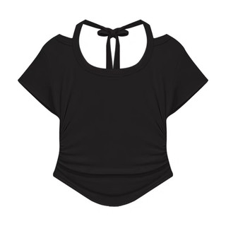 Áo babytee nhún eo buộc cổ áo thun ôm body