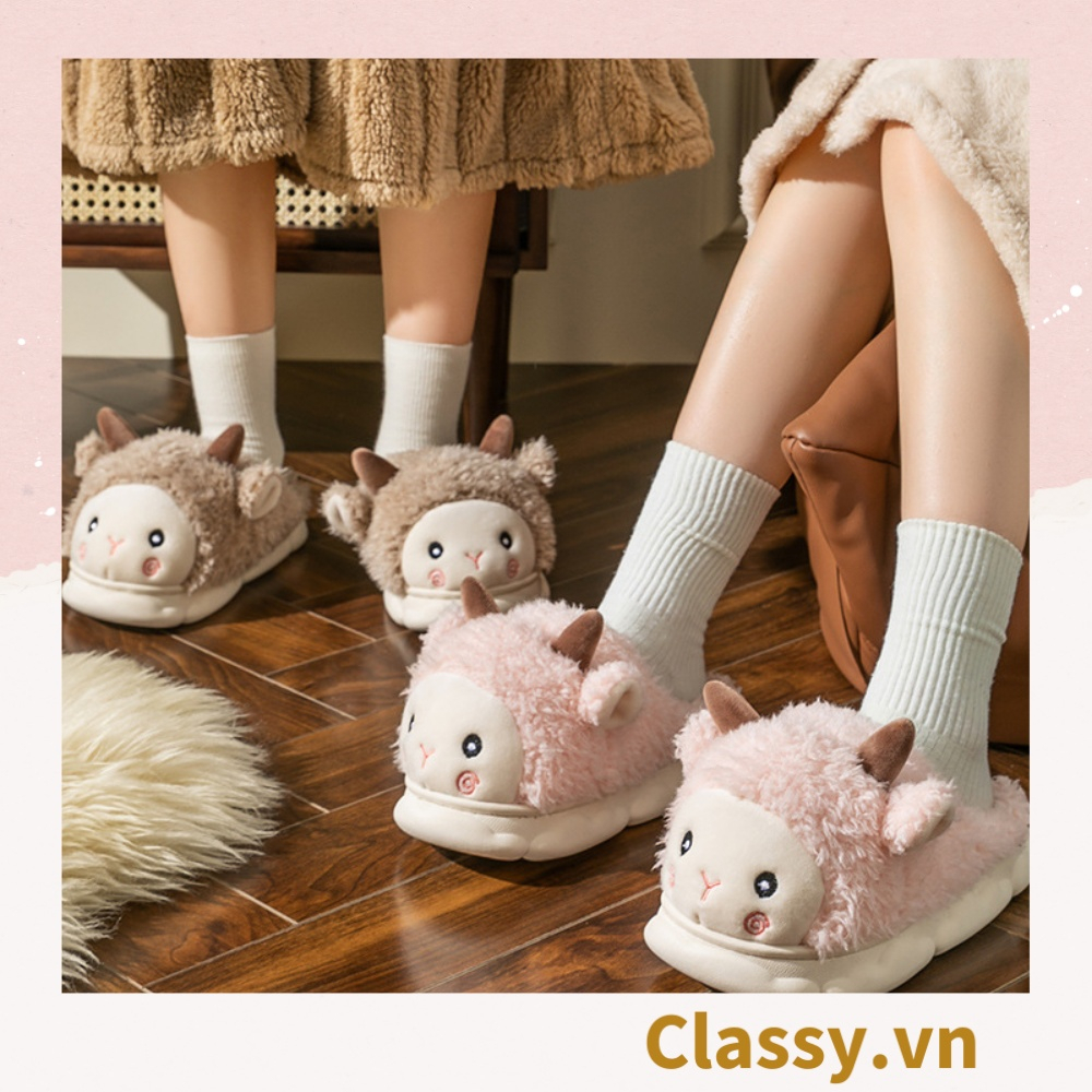 Dép lông đi trong nhà, spa, Classy hình cừu đáng yêu, siêu êm, siêu ấm chân G1372