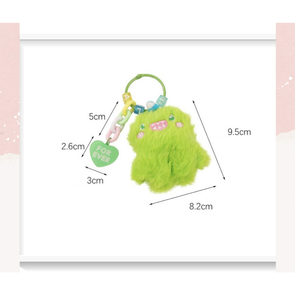 Móc khóa Classy, móc đeo điện thoại búp bê lông siêu mịn, gắn túi xách, chìa khóa, điện thoại PK1502