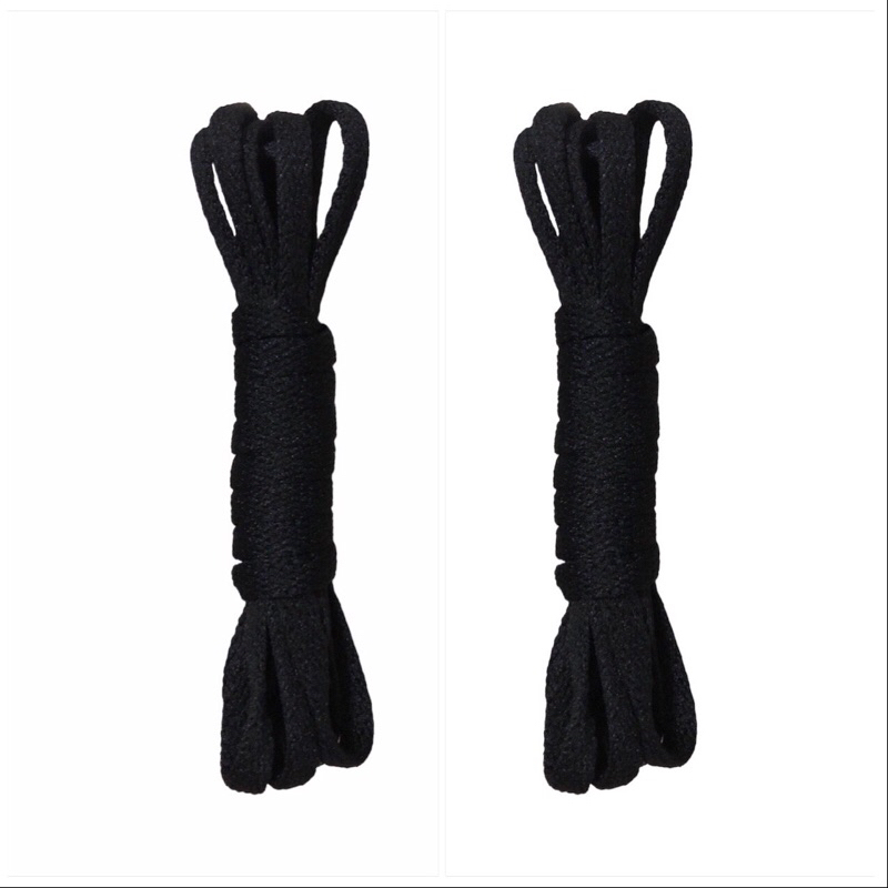 1 cặp- Dây giày dẹp 7mm màu dài 95cm đen, mền, êm tay, nhanh khô