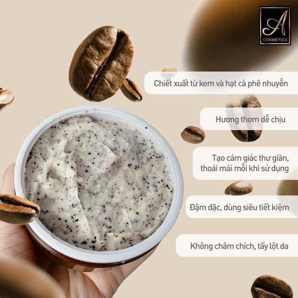 Muối tẩy da chết body giúp da mềm mịn, trắng sáng, muối nhuyễn A cosmetics 250g