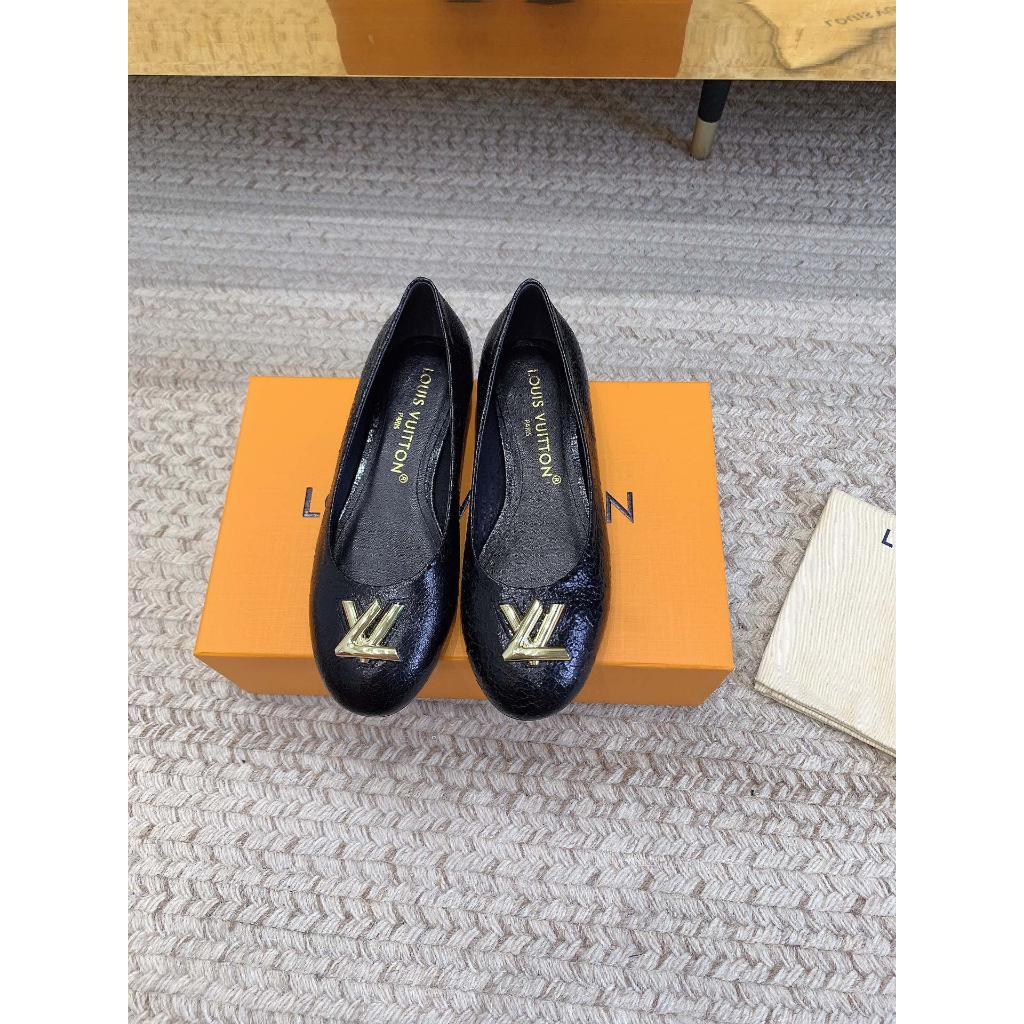 Giày búp bê da thật thời trang cao cấp Louis Vuitton LV phong cách thời thượng, thu hút