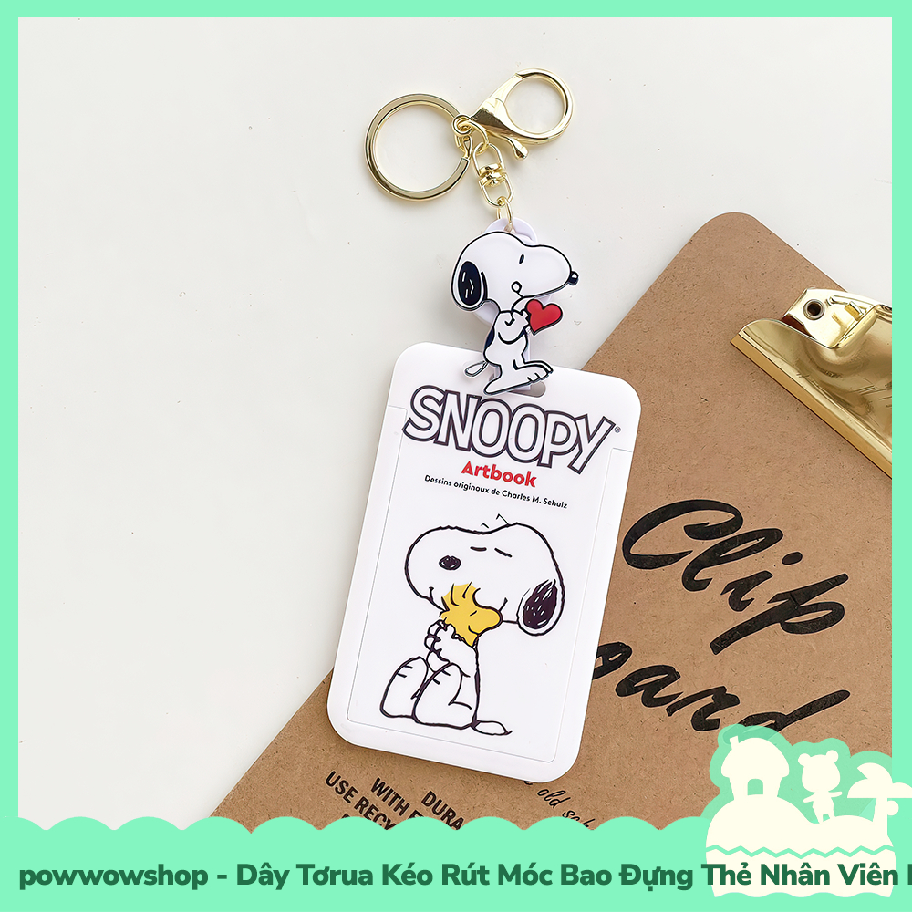 [Sẵn VN - Hỏa Tốc] Dây Tơrua Kéo Rút Móc Bao Đựng Thẻ Nhân Viên Nhựa ABS Nhân Vật Hoạt Hình Snoopy Go Đáng Yêu