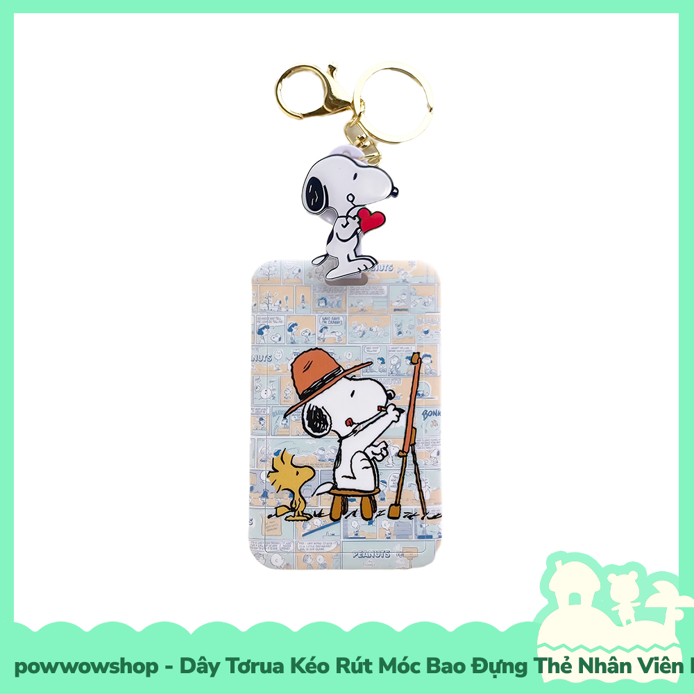 [Sẵn VN - Hỏa Tốc] Dây Tơrua Kéo Rút Móc Bao Đựng Thẻ Nhân Viên Nhựa ABS Nhân Vật Hoạt Hình Snoopy Go Đáng Yêu
