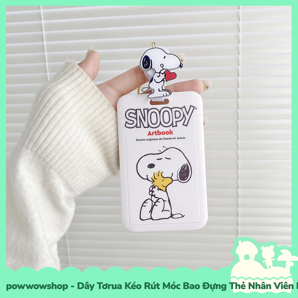 [Sẵn VN - Hỏa Tốc] Dây Tơrua Kéo Rút Móc Bao Đựng Thẻ Nhân Viên Nhựa ABS Nhân Vật Hoạt Hình Snoopy Go Đáng Yêu