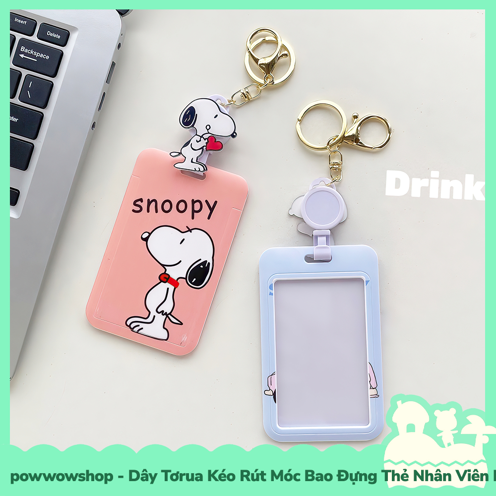 [Sẵn VN - Hỏa Tốc] Dây Tơrua Kéo Rút Móc Bao Đựng Thẻ Nhân Viên Nhựa ABS Nhân Vật Hoạt Hình Snoopy Go Đáng Yêu