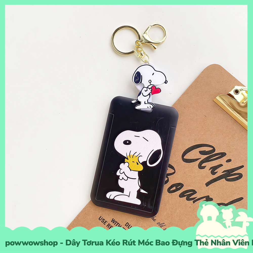 [Sẵn VN - Hỏa Tốc] Dây Tơrua Kéo Rút Móc Bao Đựng Thẻ Nhân Viên Nhựa ABS Nhân Vật Hoạt Hình Snoopy Go Đáng Yêu