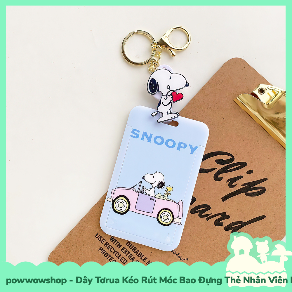 [Sẵn VN - Hỏa Tốc] Dây Tơrua Kéo Rút Móc Bao Đựng Thẻ Nhân Viên Nhựa ABS Nhân Vật Hoạt Hình Snoopy Go Đáng Yêu