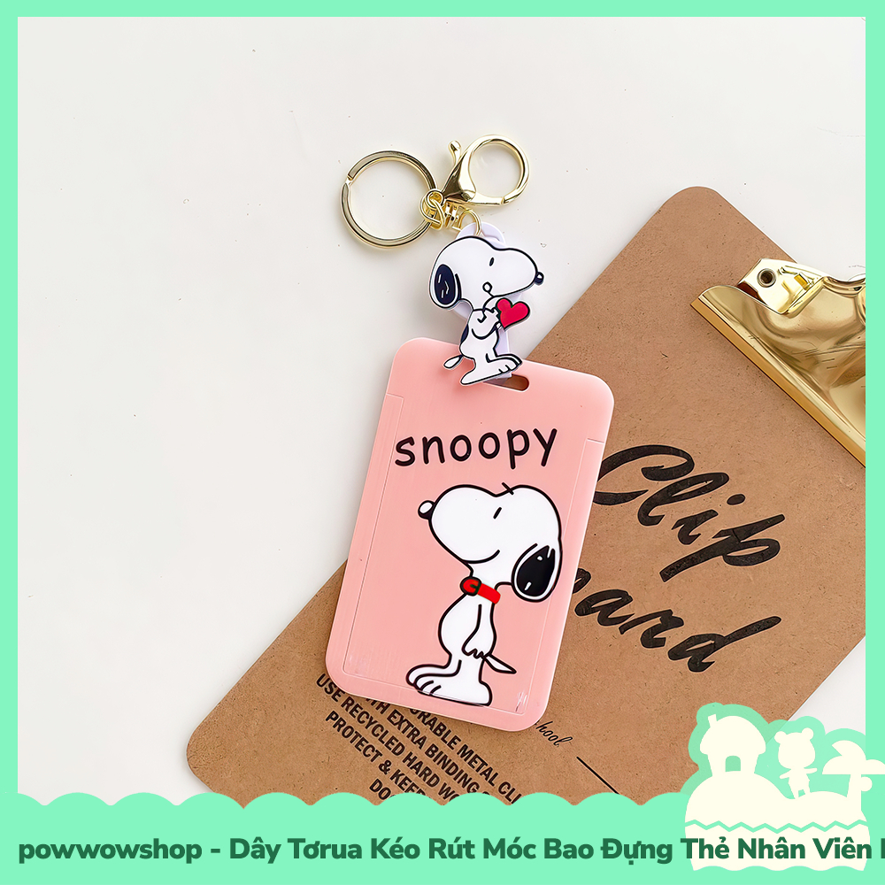 [Sẵn VN - Hỏa Tốc] Dây Tơrua Kéo Rút Móc Bao Đựng Thẻ Nhân Viên Nhựa ABS Nhân Vật Hoạt Hình Snoopy Go Đáng Yêu