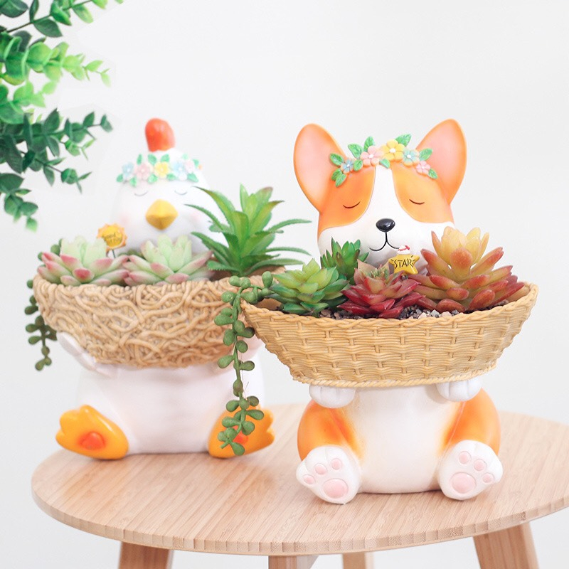 Heo & Cún Decor Nhà Cửa, Đựng Chìa Khóa, Đựng Bút Hoặc Trồng Cây