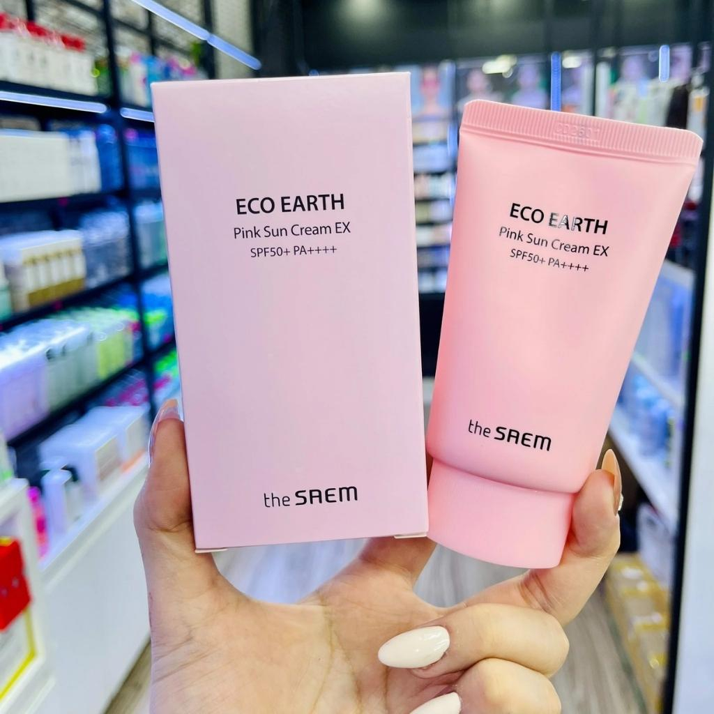 Kem Chống Nắng The Saem Eco Earth Pink Sun Cream EX SPF50+ PA++++ 50ml Hàn
