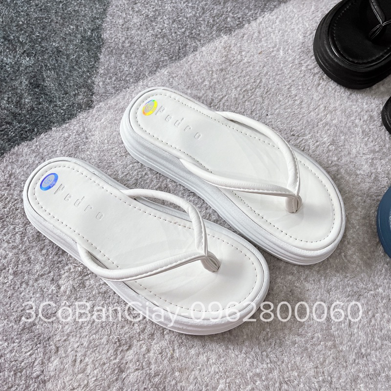 Dép kẹp nữ đế đúc bánh mì 3COBANGIAY êm ái đơn giản hợp mọi outfit vải jean trendy